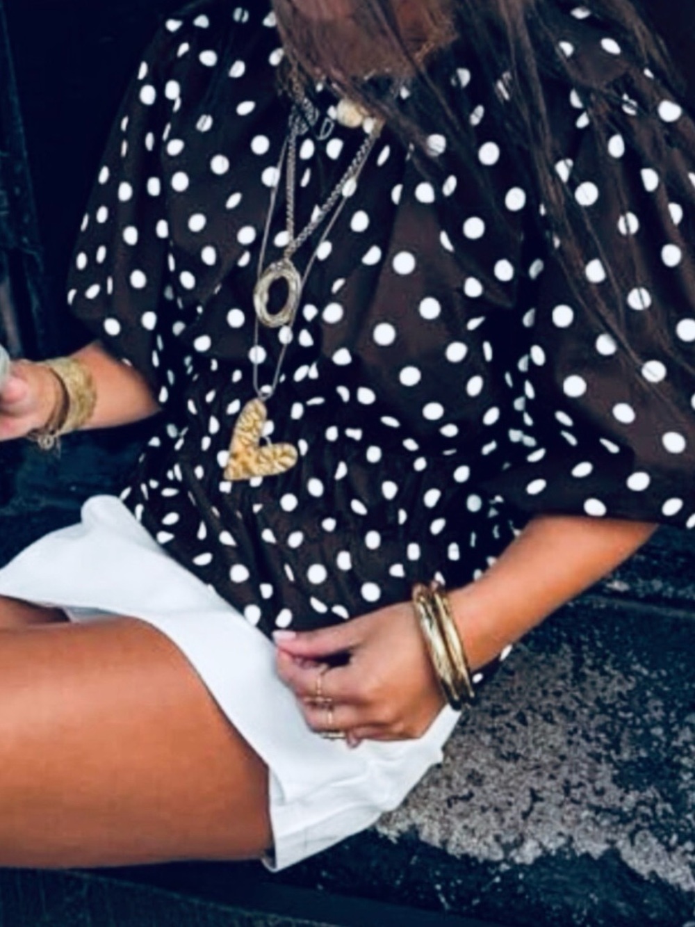 Joie Black Sheer Polka Dot Blouse